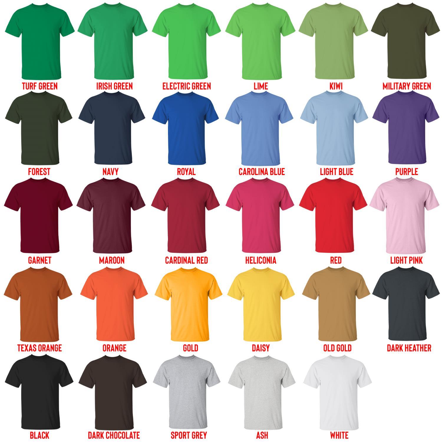 t shirt color chart - Blue Box Merch
