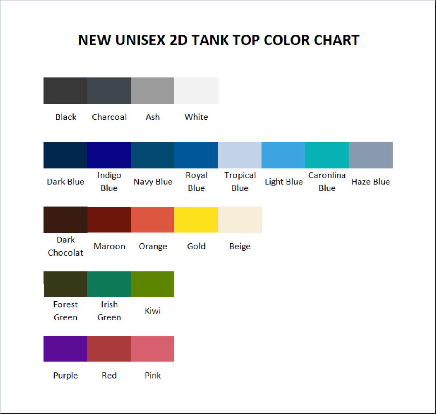 tank top color chart - Official Blue Box