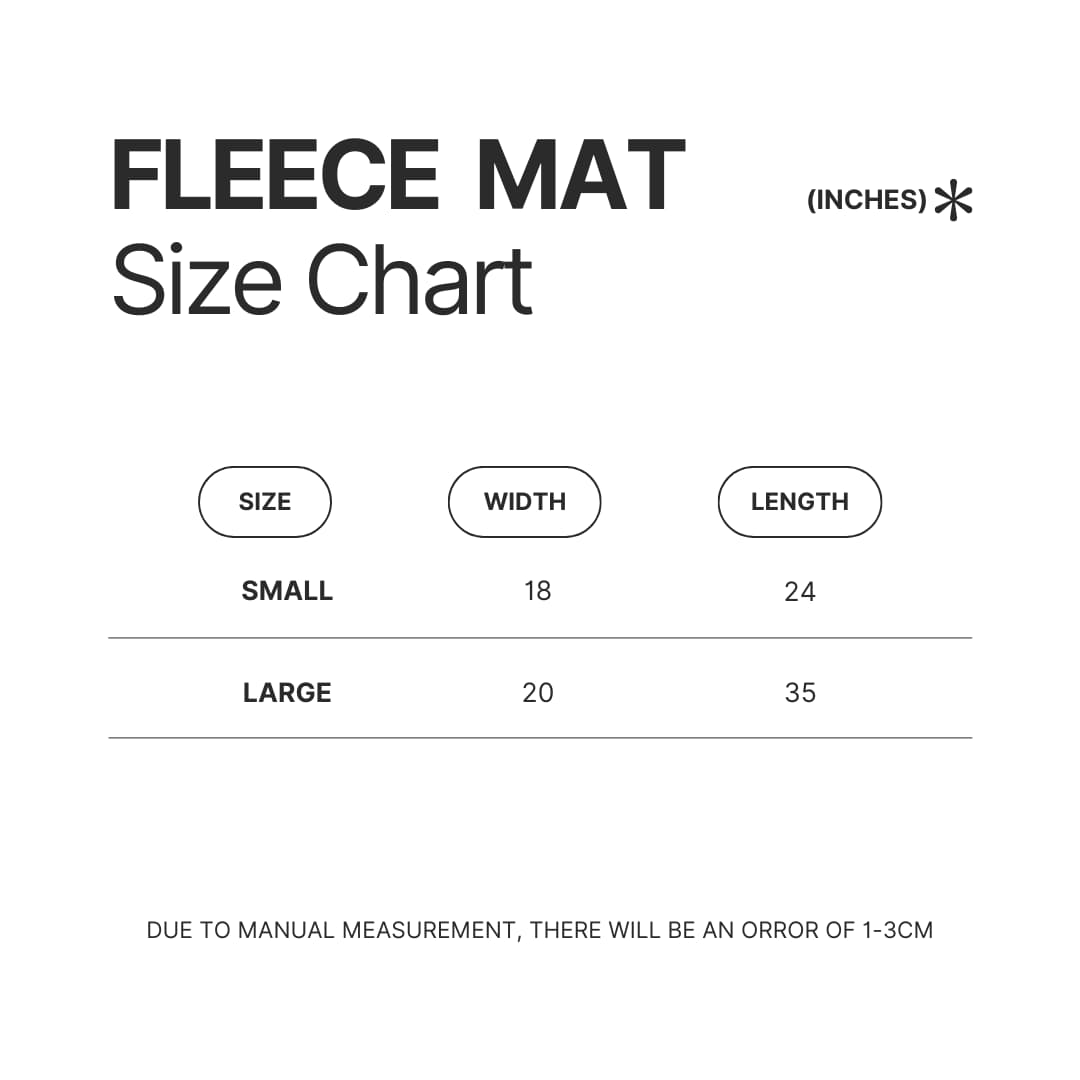 Fleece Mat Size Chart - Official Blue Box