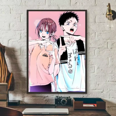Anime Blue Box Hina Chono and Taiki Inomata Wall Art