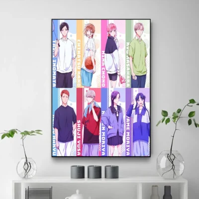 Japanese Anime Blue Box Characters Wall Art