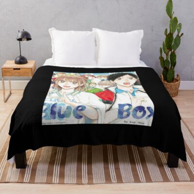 Hot Blue Box Throw Blanket