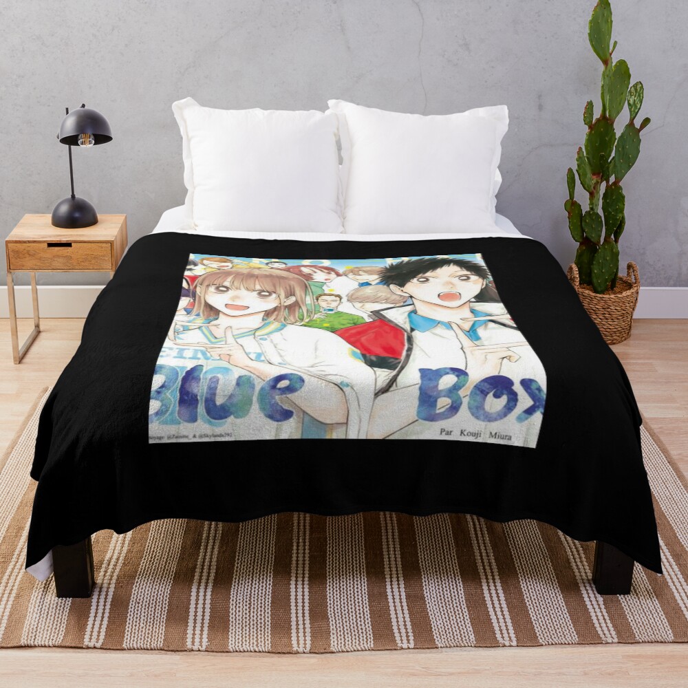 Hot Blue Box Throw Blanket