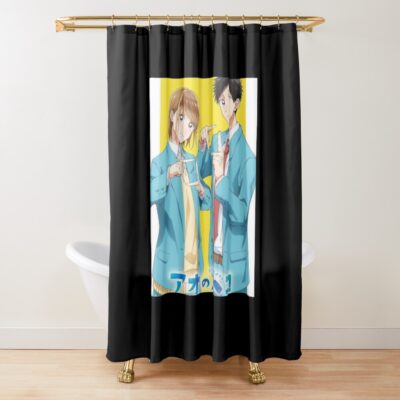 ANime Blue Box Taiki and Kano Shower Curtain