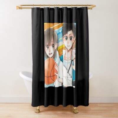 Blue Box Chinatsu Kano and Taiki Inomata Shower Curtain